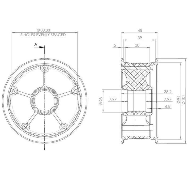MBS Mountainboard Rockstar Pro II Aluminium Hubs - Kiteshop.com